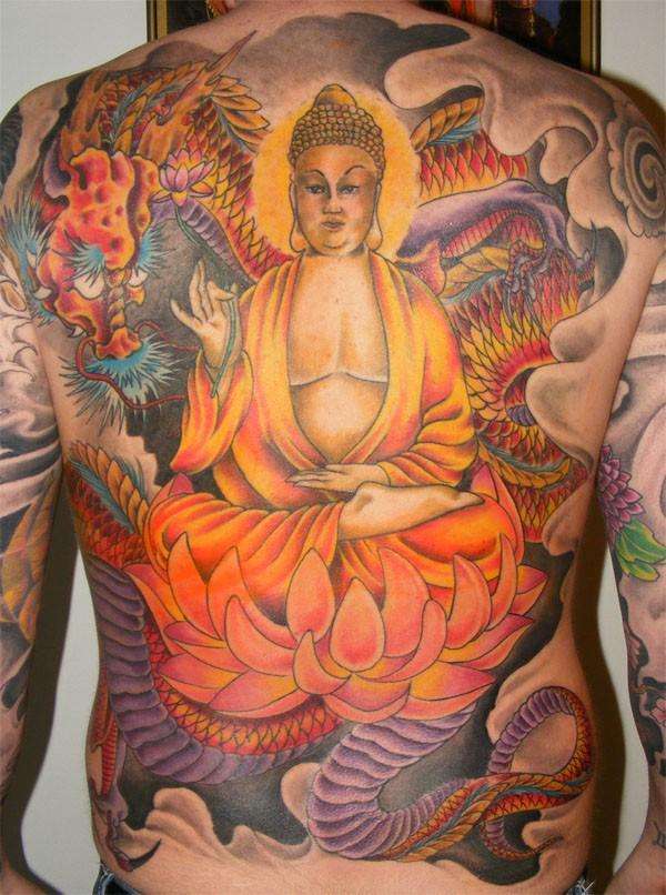 Back Piece Buddha tattoo