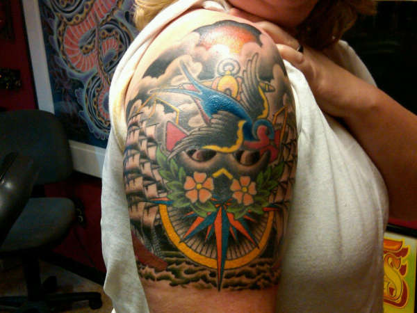 Finished! Nautical 1/2 sleeve. tattoo