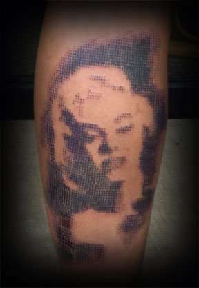 Half-tone monroe tattoo