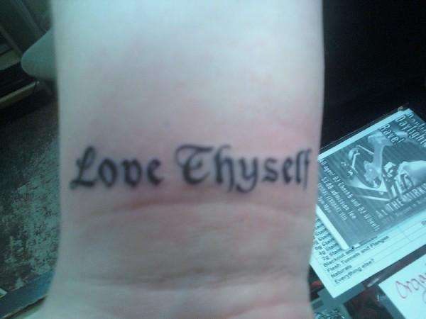 Love Thyself tattoo