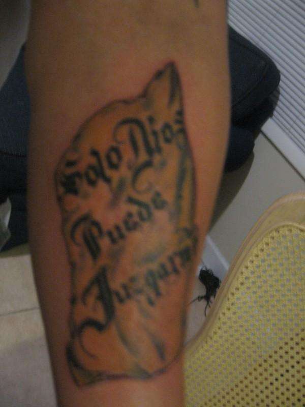 ONLY GOD CAN JUDGE ME IN SPANISH tattoo