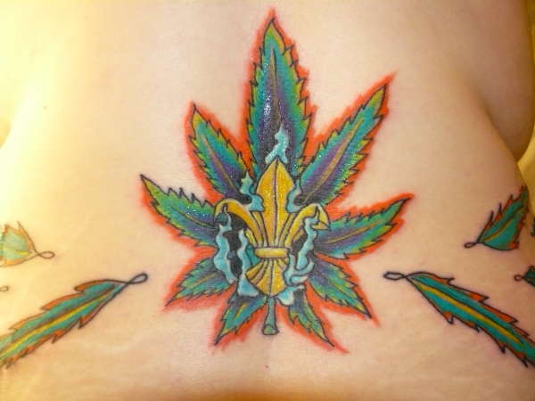 Pot Leaf / Fleur De Lis tattoo