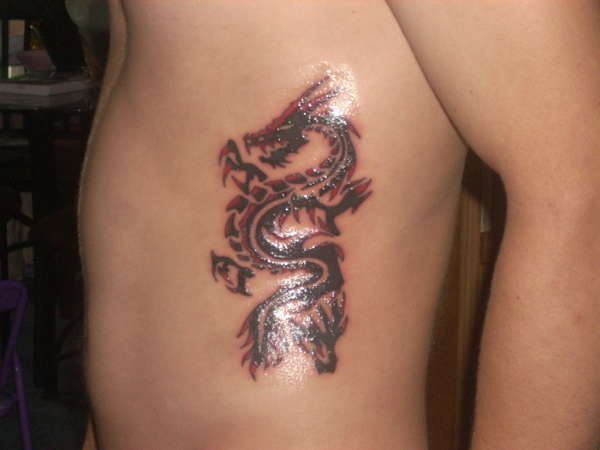 Red and Black Dragon tattoo