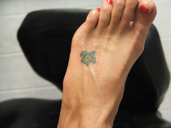 Sea Turtle on Foot tattoo