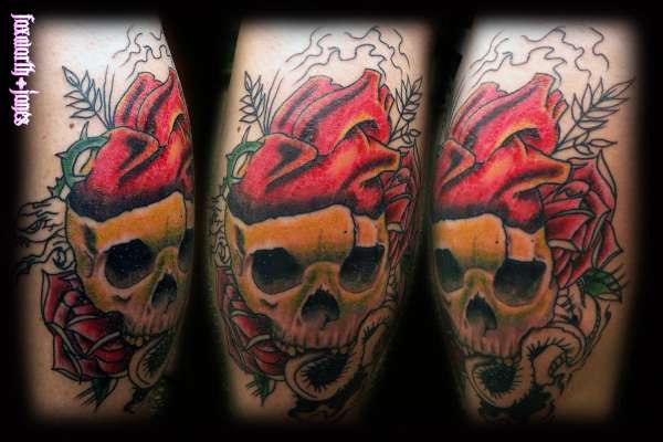 Skull heart tattoo