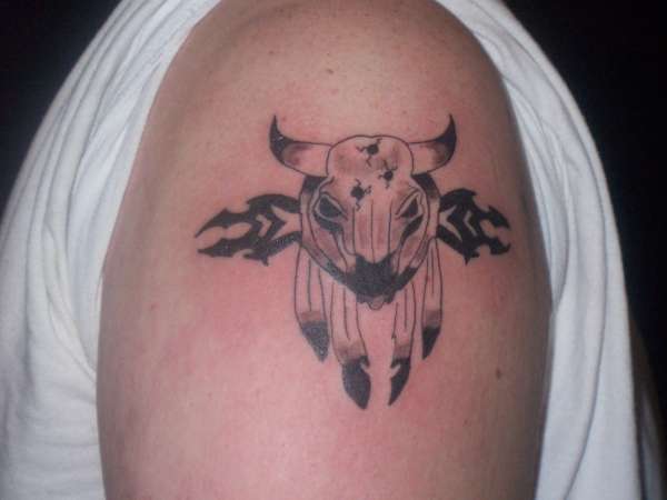 bull horn tattoo