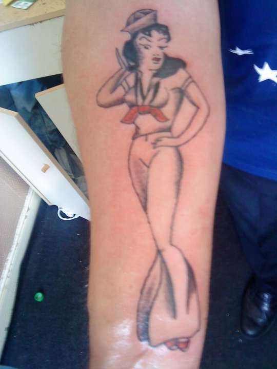 classic navy pin up tattoo