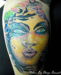 color portrait tattoo