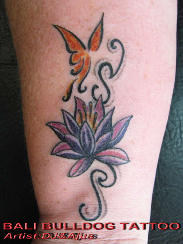 flower & butterfly tattoo