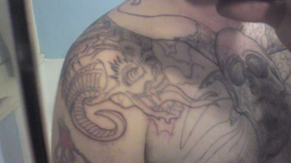 full chest tattoo on its way tattoo