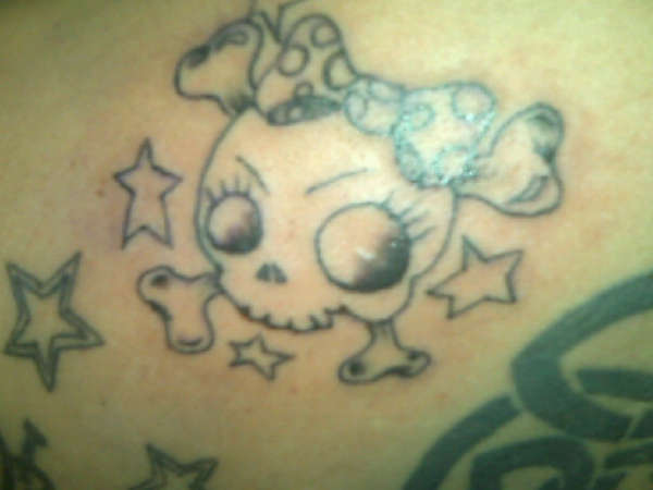 lady skull tattoo