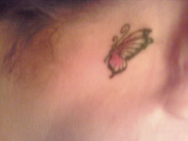 ear butterfly tattoo