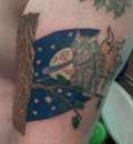 owl moon sun tree tattoo