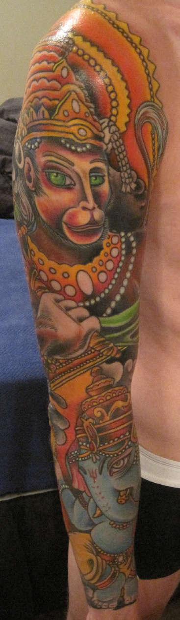 Hanuman & Ganesh tattoo