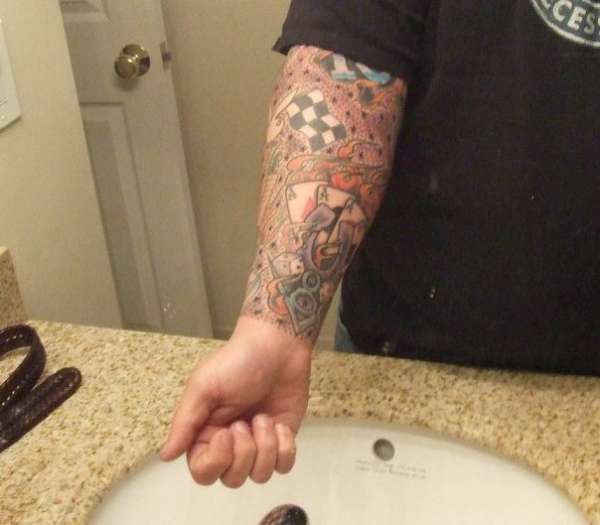 Hot Rod/Gambling Sleeve tattoo