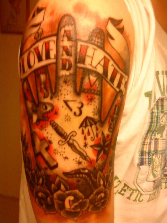 Love and Hate tattoo