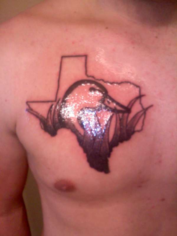 My Texas Duckhead on my chest tattoo