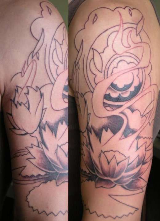 Start of a 3/4 sleeve tattoo