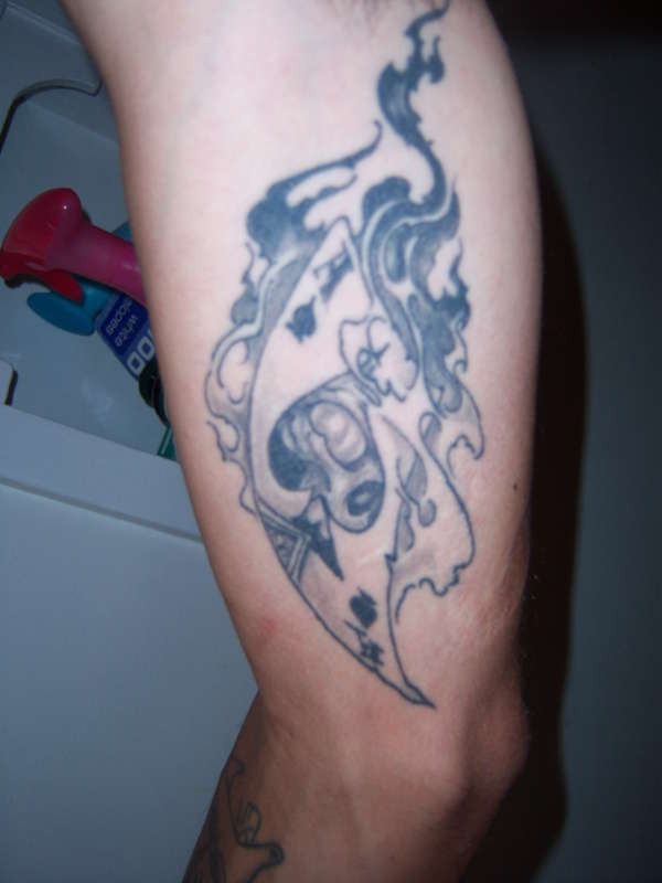 flaming ace of spades tattoo