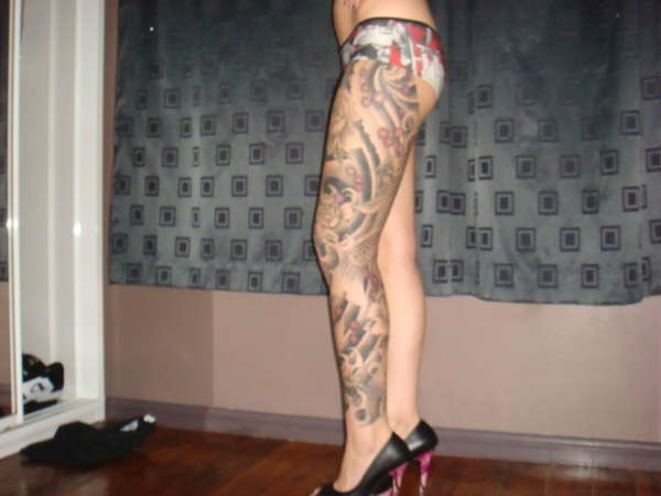 full leg kois tattoo