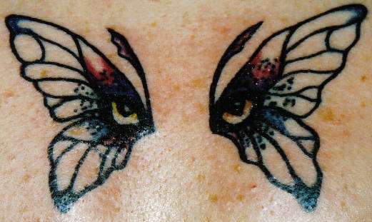 butterfly eyes tattoo