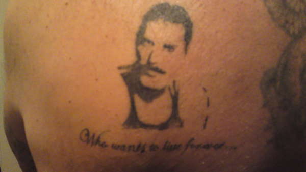my attempt at freddie mercury silouhette tattoo