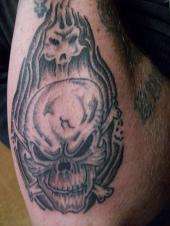 skull and spirits   rate me please tattoo