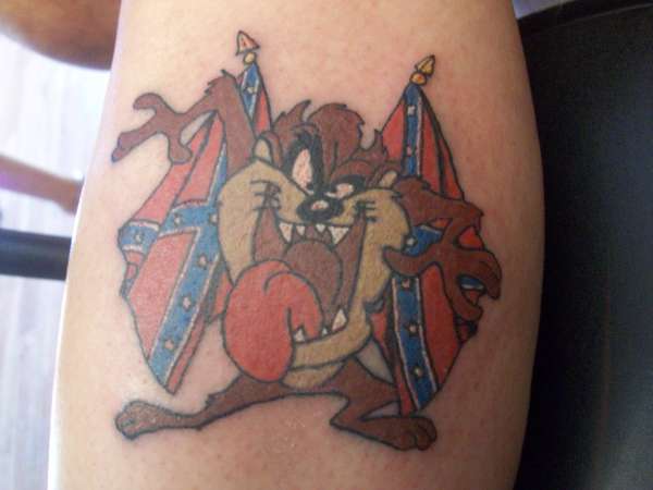 taz with rebel flags  rate me please tattoo