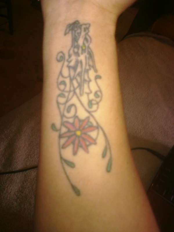 Dragon w/flower tattoo
