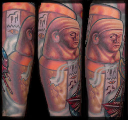 Egyptian Sleeve - Canopic Jar tattoo