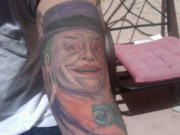 Jack as The Joker redone peice by Cecil Porter tattoo