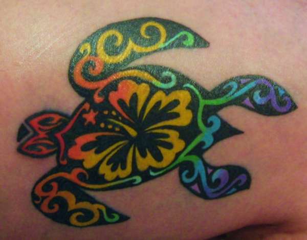 My Color-splashed Turtle tattoo