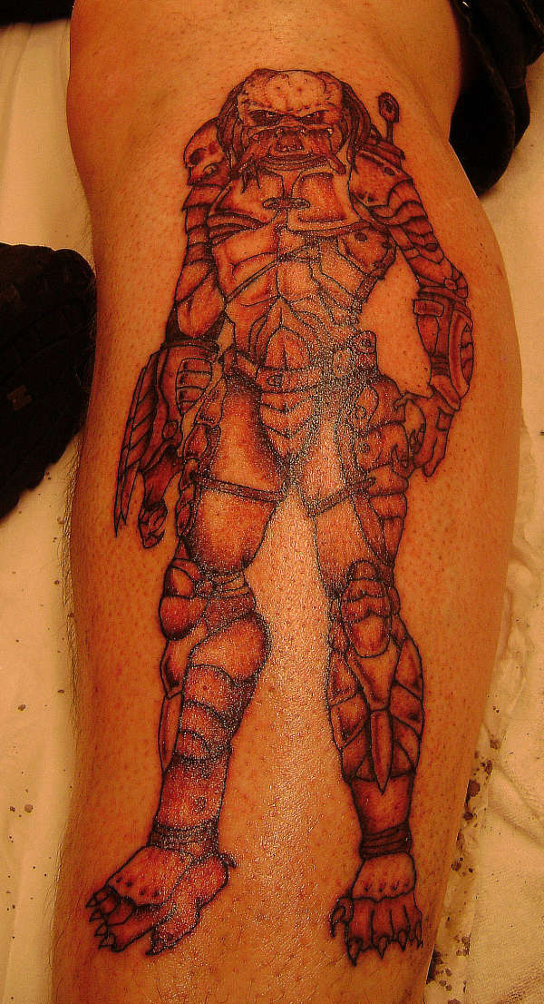 Predator on the leg tattoo