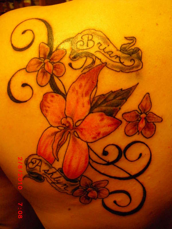 close up of my orchid tattoo