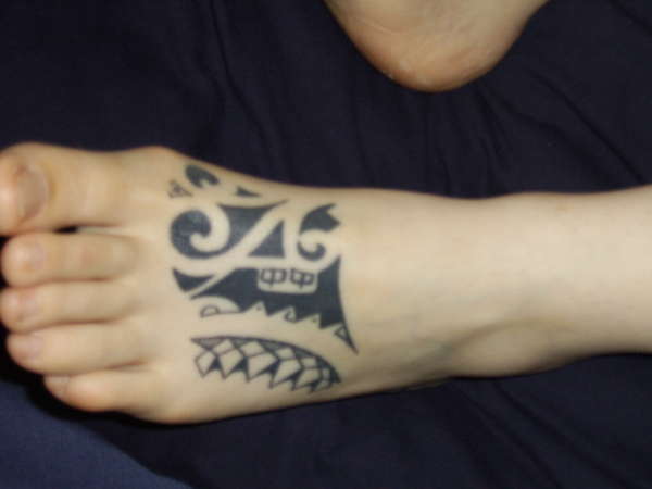 polynesian foot tattoo tattoo