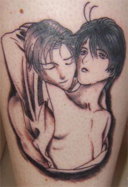 Anime Guys Hugging tattoo