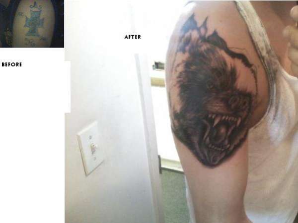 Cross Cover up tattoo