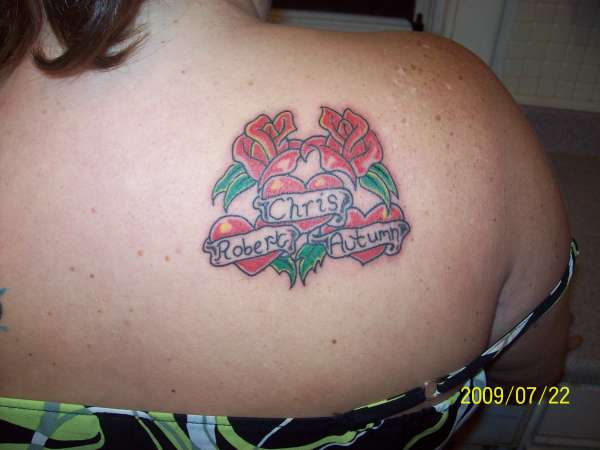 My kids and roses tattoo