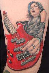 Tattoo By: Larry Brogan - Bass Player tattoo