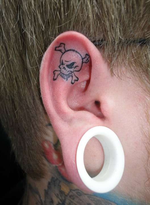 ear skull tattoo tattoo
