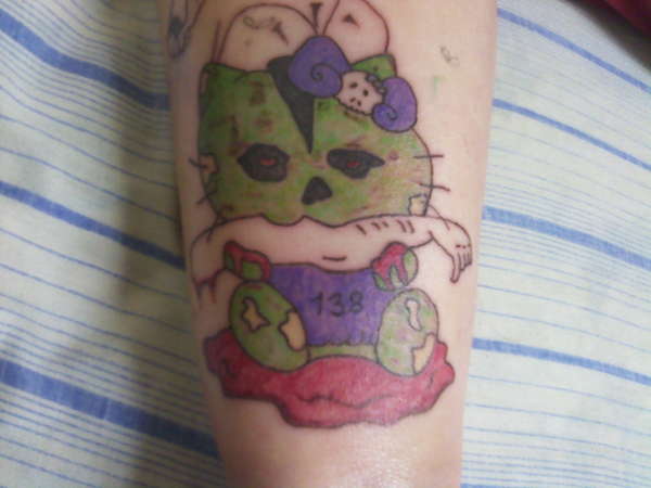 hello kitty zombie tattoo