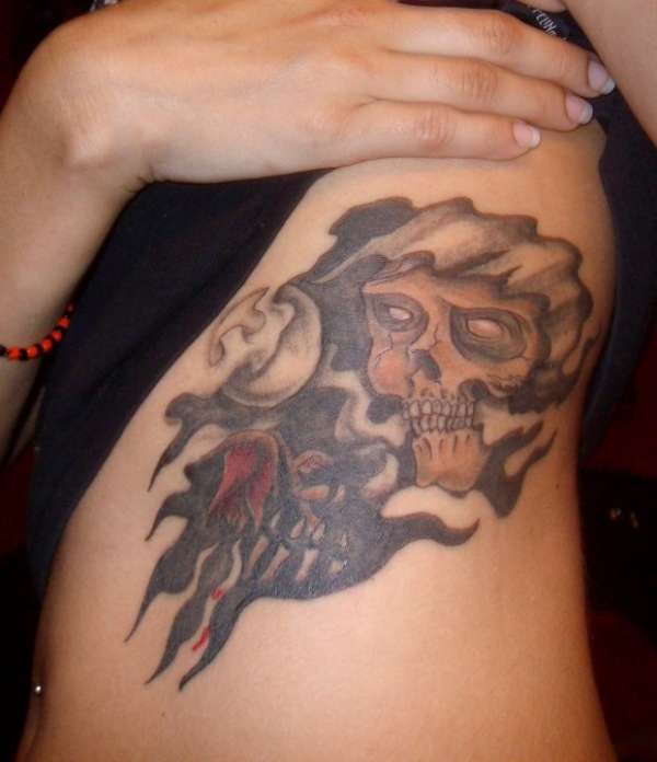 skull and rose tattoo