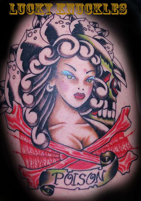 traditional pin up girl tattoo