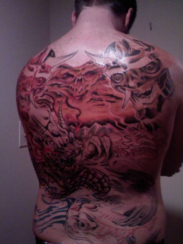 Back piece continued tattoo