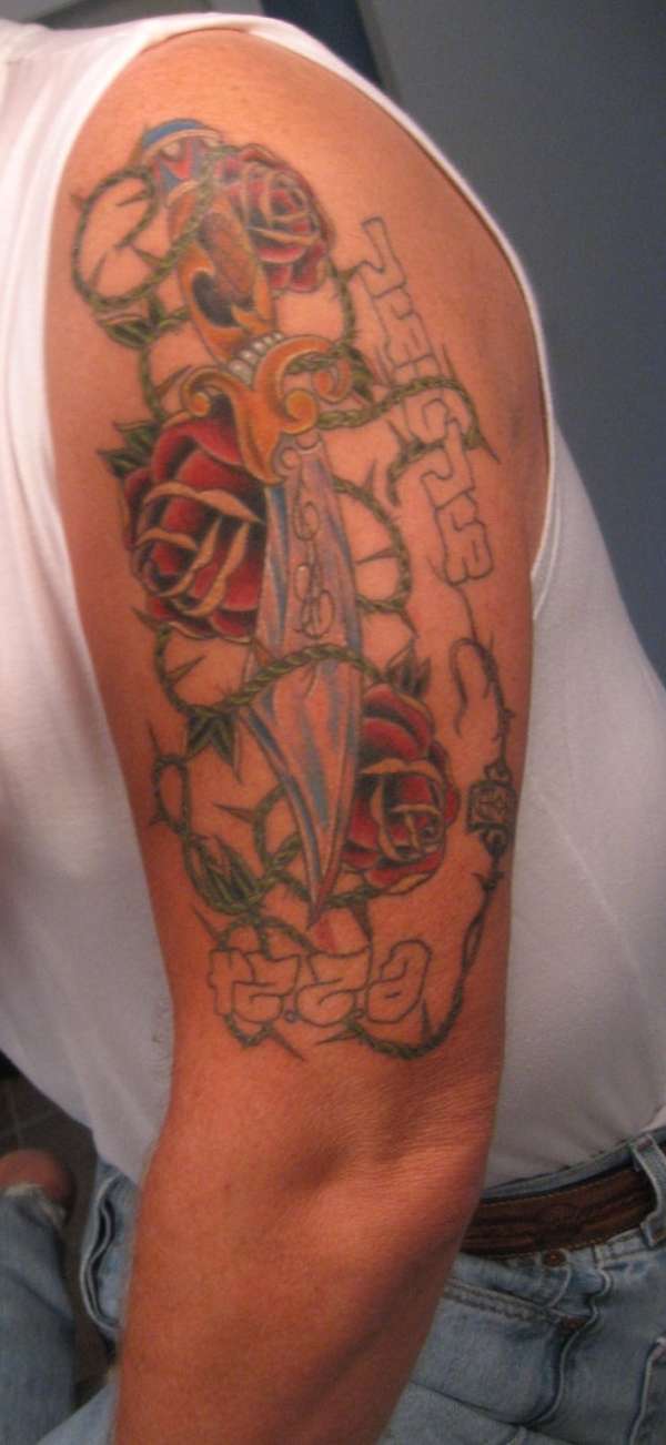 Dagger and Roses tattoo
