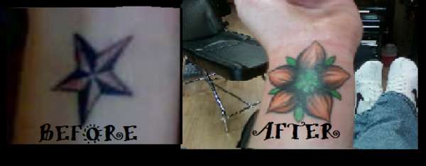 Flower cover up tattoo