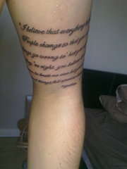 I beleive everything happens for a reason.. tattoo