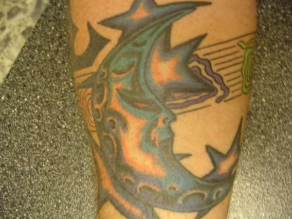 Moon and Stars tattoo