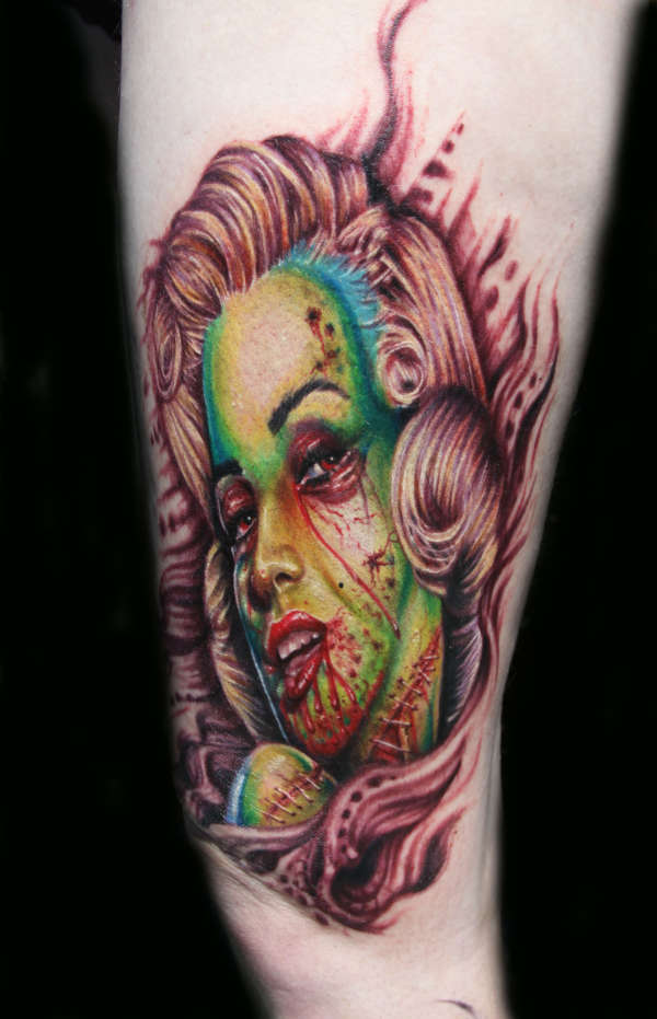 Zombie Marilyn Monroe tattoo