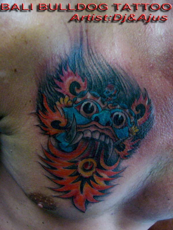 bali mask colors tattoo
